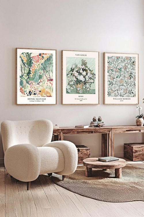 Gerçek Ahşap Çerçeveli 3 Parça 3D Poster Tablo Seti - Ersy3Set16