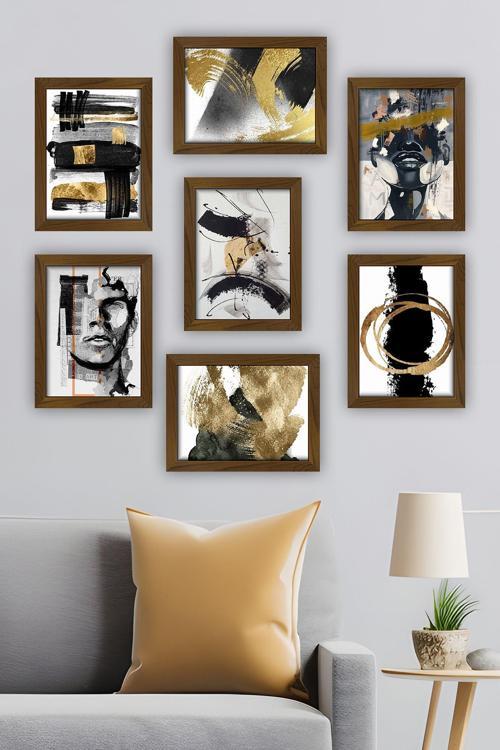 7 Parça Çerçeve Görünümlü Mdf Tablo Seti