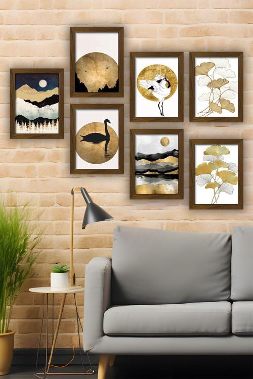 7 Parça Çerçeve Görünümlü Mdf Tablo Seti