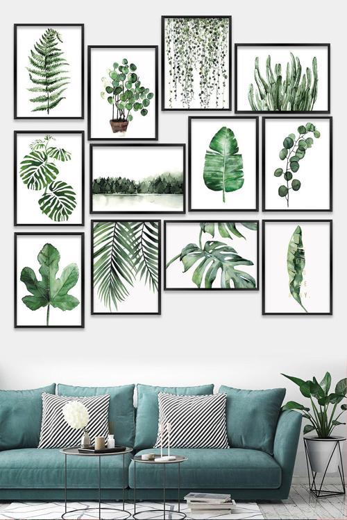 12 Parça Çerçeve Görünümlü Mdf Tablo Seti