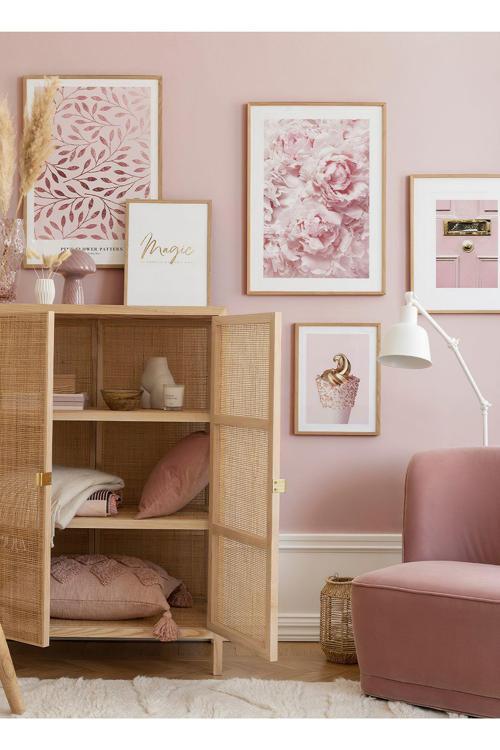 5 Parça Ahşap Çerçeve Görünümlü Mdf Tablo Seti