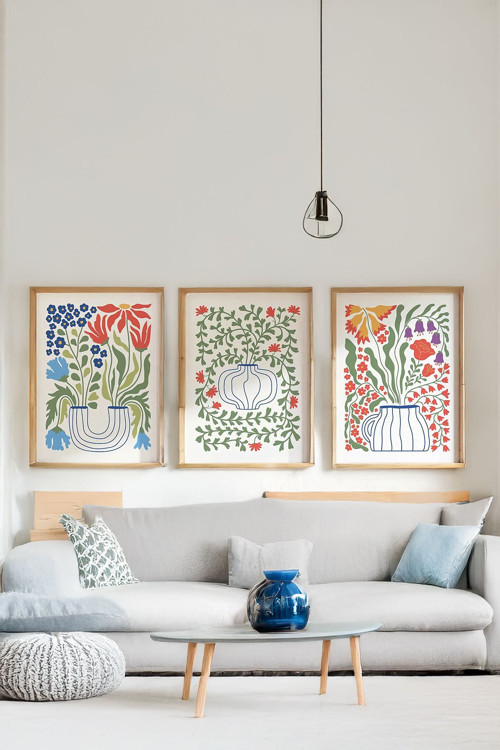 Gerçek Ahşap Çerçeveli 3 Parça 3D Poster Tablo Seti - Ersy3Set15