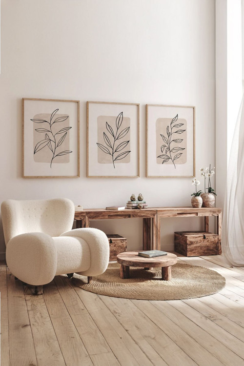 Gerçek Ahşap Çerçeveli 3 Parça 3D Poster Tablo Seti