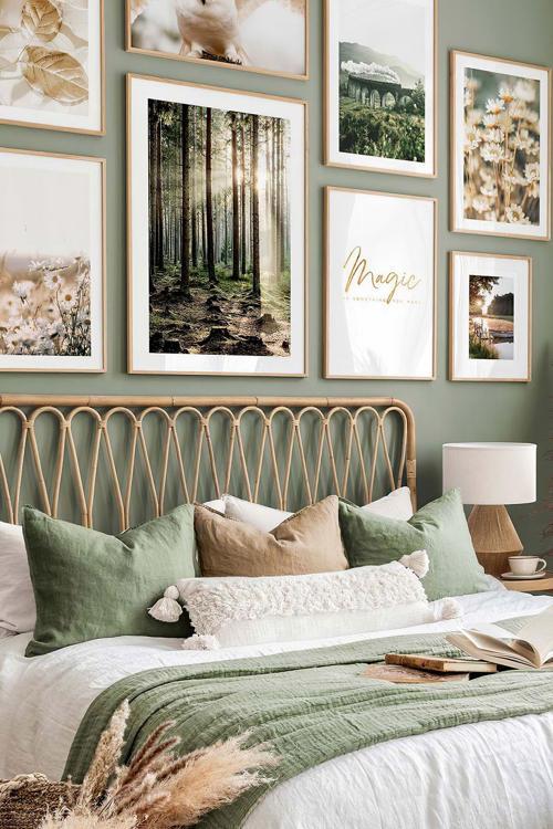 8 Parça Ahşap Çerçeve Görünümlü Mdf Tablo Seti