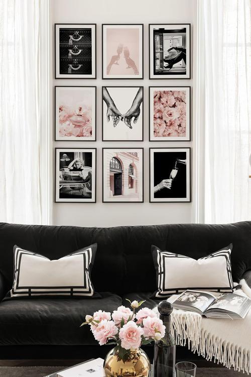 9 Parça Ahşap Çerçeve Görünümlü Mdf Tablo Seti