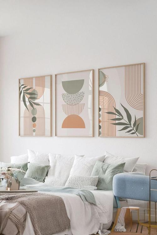 Gerçek Ahşap Çerçeveli 3 Parça 3D Poster Tablo Seti - Ersy3Set24