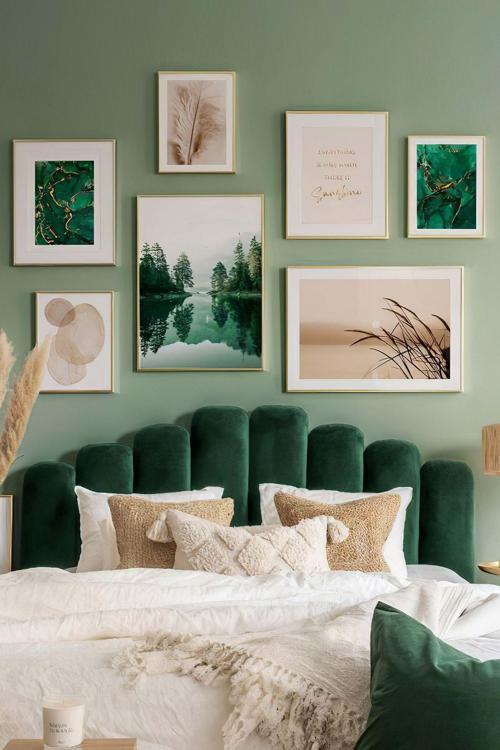 7 Parça Ahşap Çerçeve Görünümlü Mdf Tablo Seti