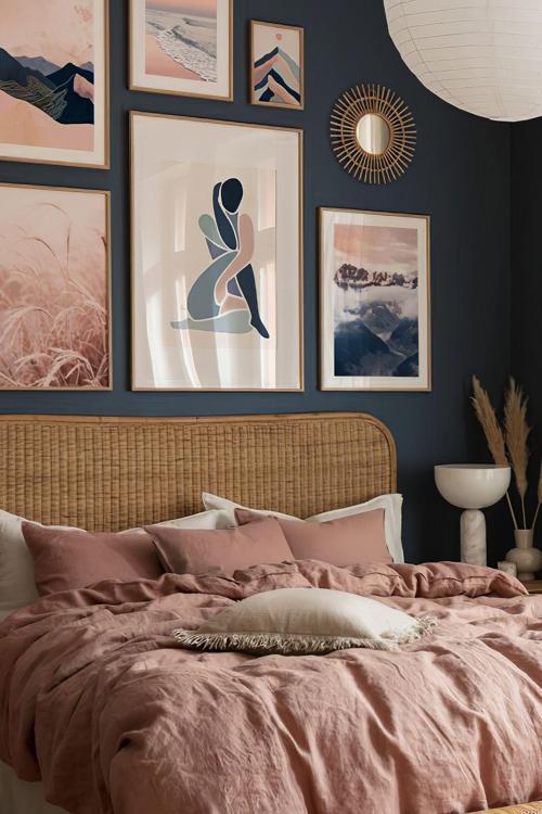 6 Parça Ahşap Çerçeve Görünümlü Mdf Tablo Seti