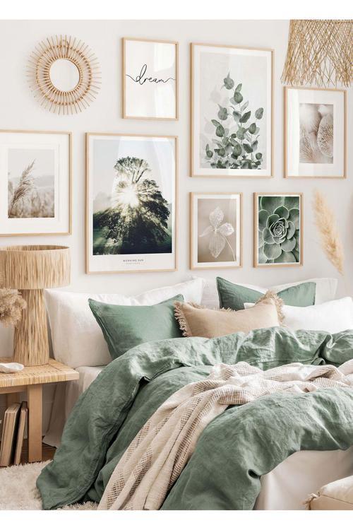 7 Parça Ahşap Çerçeve Görünümlü Mdf Tablo Seti