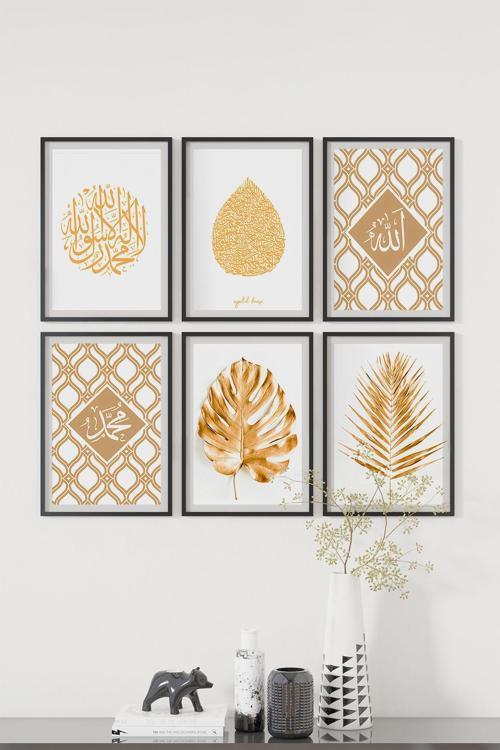 6 Parça Çerçeve Görünümlü Mdf Tablo Seti