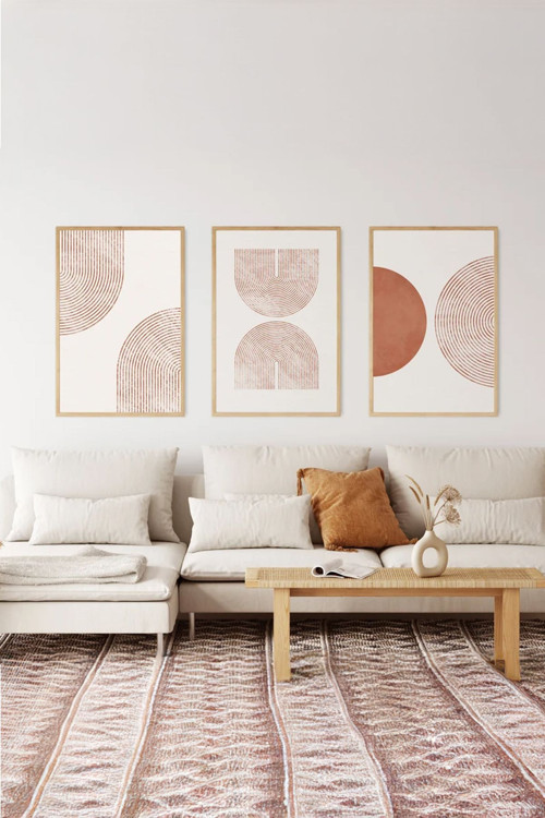 Gerçek Ahşap Çerçeveli 3 Parça 3D Poster Tablo Seti