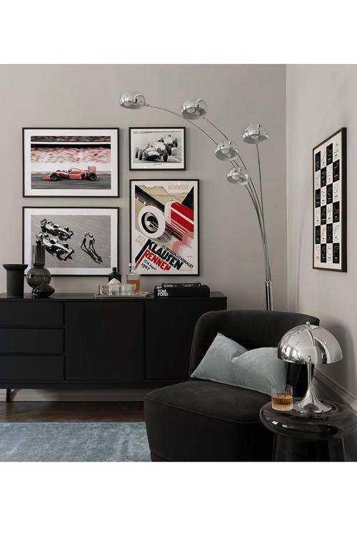 5 Parça Ahşap Çerçeve Görünümlü Mdf Tablo Seti
