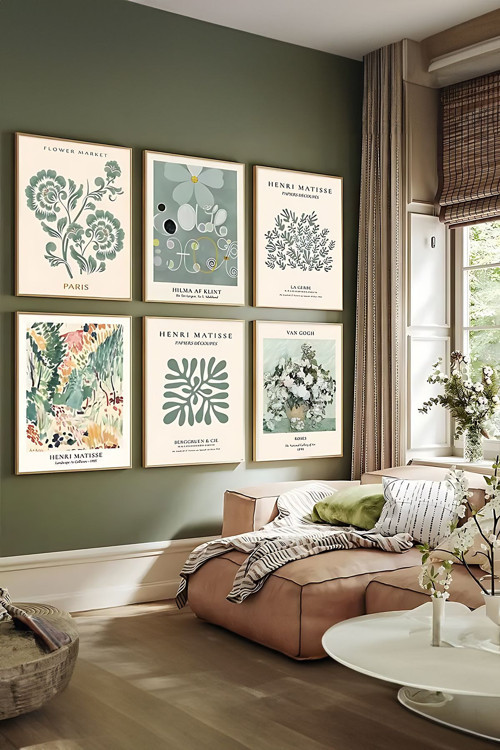 6 Parça Çerçeve Görünümlü Mdf Tablo Seti