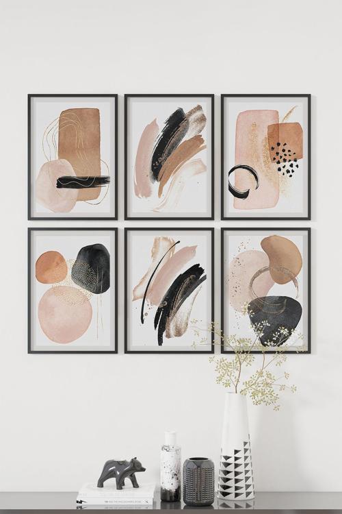 6 Parça Çerçeve Görünümlü Mdf Tablo Seti