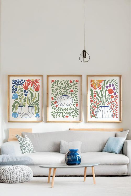 Gerçek Ahşap Çerçeveli 3 Parça 3D Poster Tablo Seti - Ersy3Set15