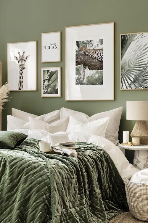 5 Parça Ahşap Çerçeve Görünümlü Mdf Tablo Seti