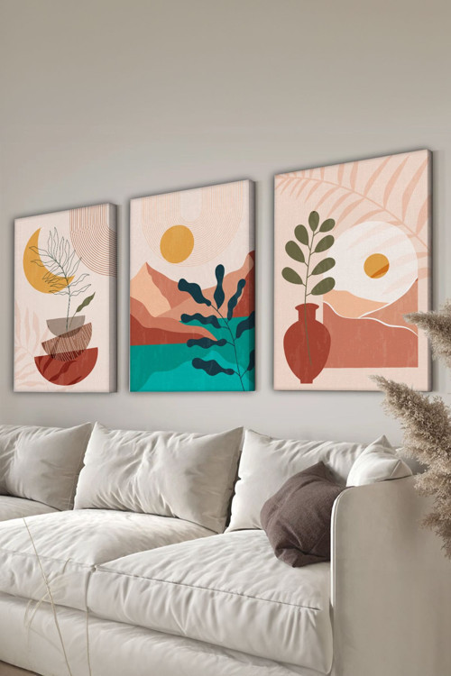 Dekoratif 3 Parça Kanvas Tablo - 3Cnvs12