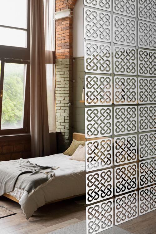 12 Parça Oda Bölücü Seperatör Mdf Paneller - Model 4 (Beyaz)