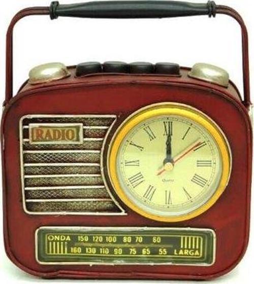 Dekoratif Metal Radyo Saatli Kumbara C0311