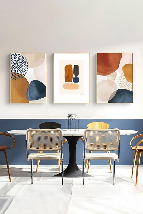 3 Parça Çerçeve Görünümlü Mdf Tablo Seti