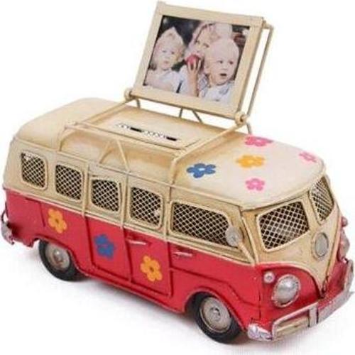 Dekoratif Metal Minibüs Çerçeveli ve Kumbaralı 1210A-5589