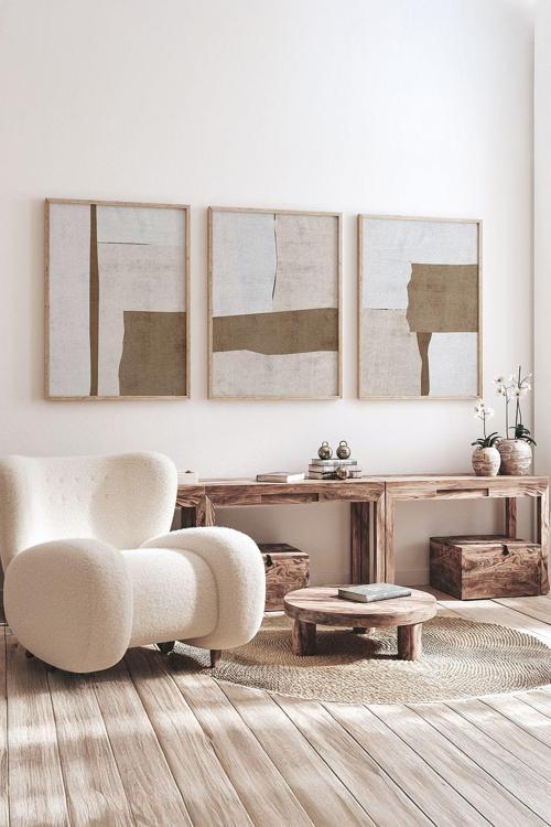 Gerçek Ahşap Çerçeveli 3 Parça 3D Poster Tablo Seti - Ersy3Set13