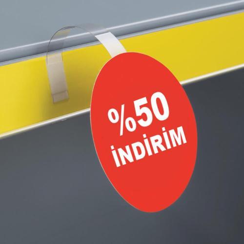 100 Adet Wobbler Tutucu İki Ucu Yapışkanlı Plastik Şerit Sallangaç (17x1 cm)