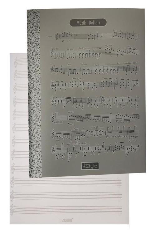 Müzik Defteri A4 40 Yaprak Plastik Kapak 1 Adet Sol Anahtarlı PP Kapak Müzik Defteri 21x29.7 cm 12 Sütunlu
