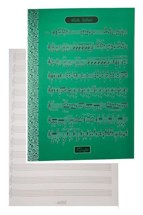 Müzik Defteri A4 40 Yaprak Plastik Kapak 1 Adet Sol Anahtarlı PP Kapak Müzik Defteri 21x29.7 cm 12 Sütunlu