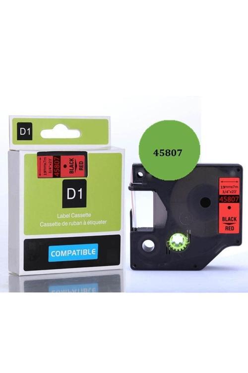 Dymo D1 Serisi Kirmizi Etikete Siyah 45807 19Mmx7M