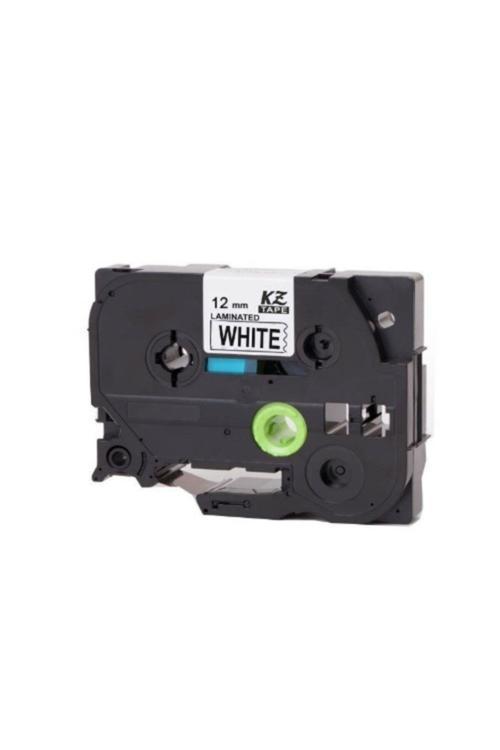 Brother P Touch Tz Tape Hge231 Beyaz Etikete Siyah 12Mmx8M Muadil