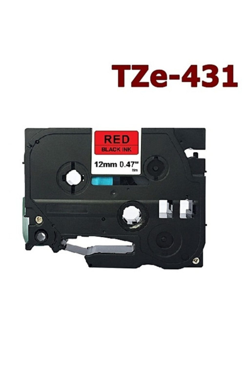 Prıntpen Brother P Touch Tz Tape 12Tze431 Kırmızı Etikete Siyah 12Mmx8M