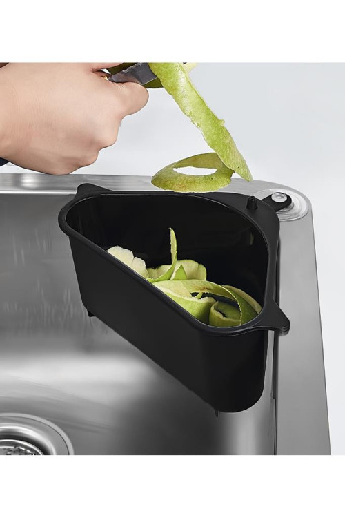 1 Adet Plastik Üçgen Vantuzlu Lavabo Evye Süzgeci Çöplüğü Siyah