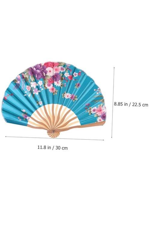 Şık Turkuaz Mavisi Japon Yelpazesi
