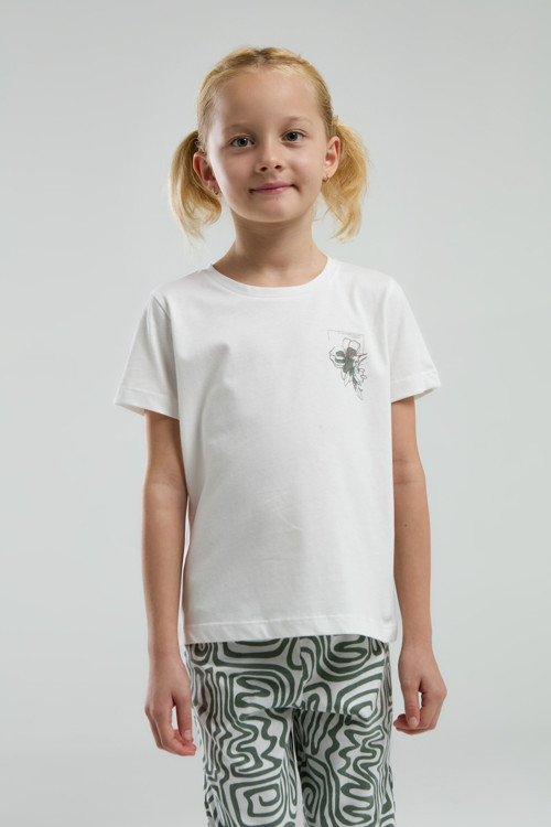 Toontoy Kız Çocuk Göğsü Baskılı Pijama Takım
