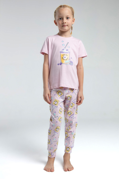 Toontoy Kız Çocuk Komple Baskılı Pijama Takım