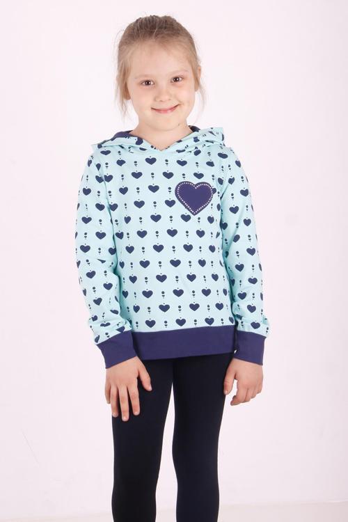 Toontoy Kız Çocuk Komple Kalp Desenli Sweatshirt