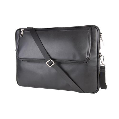 S.Deri Laptop Çantası,Tablet Çantası,14'' inç,Vegan,Omuz ve Valiz Askılı,Aksesuar ve Evrak Cepli,25.5*36*2 cm.,Siyah