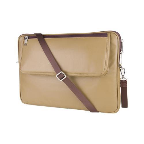 S.Deri Laptop Çantası,Tablet Çantası,14'' inç,Vegan,Omuz ve Valiz Askılı,Aksesuar ve Evrak Cepli,25.5*36*2 cm.,Vizon