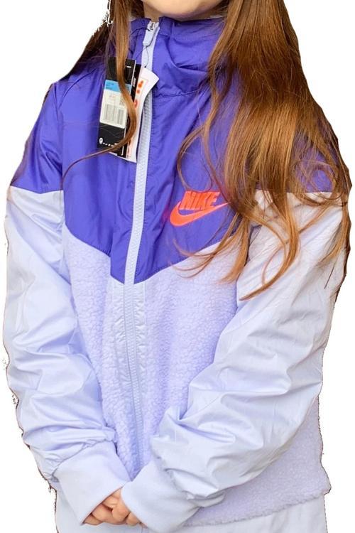 Sportswear Kids Unisex Fleece Çocuk Polar Kapüşonlu Ceket Mor