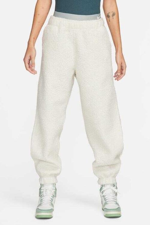 Sportswear Collection Sherpa Loose Fit High Rise Jogger Kadın Yüksek Belli Eşofman Altı Taş Rengi