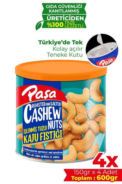 İşlenmiş Kaju Fıstığı Teneke Kutu 150 gr X 4 Adet (600 GR)