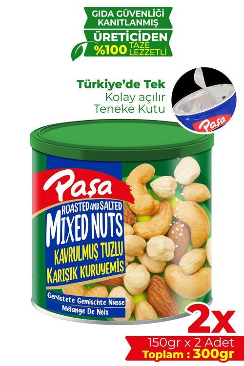 Kavrulmuş Karışık Kuruyemiş Teneke Kutu 150 gr X 2 Adet (300 GR)