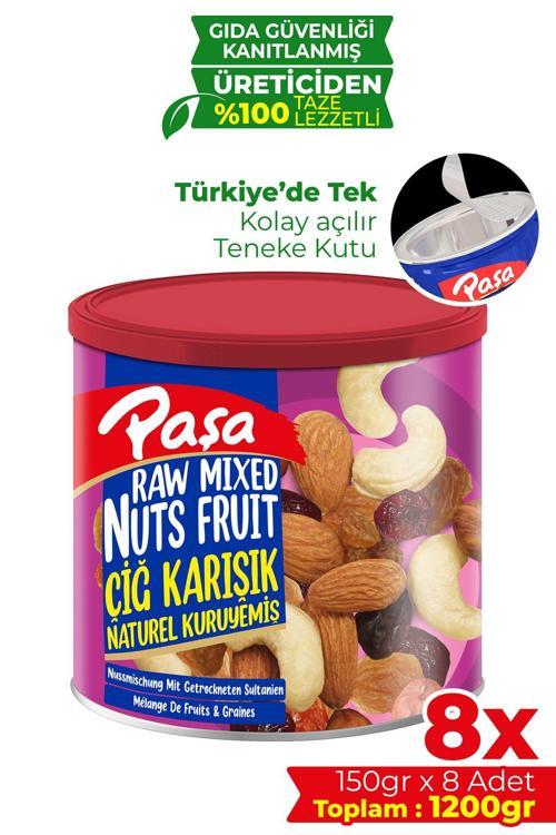 Çiğ Karışık Kuruyemiş Teneke Kutu 150 gr X 8 Adet (1200 GR)
