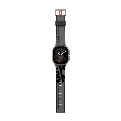 Watch 44mm Uyumlu Kordon Spunk Serisi PU Deri Strap Kayış Gri
