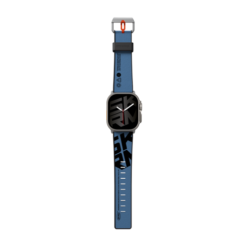 Watch 7 45mm Uyumlu Kordon Spunk Serisi PU Deri Strap Kayış Mavi