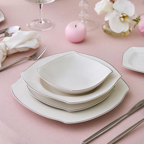 Square Bone Eterno 53 Parça 12 Kişilik Yemek Takımı Platin