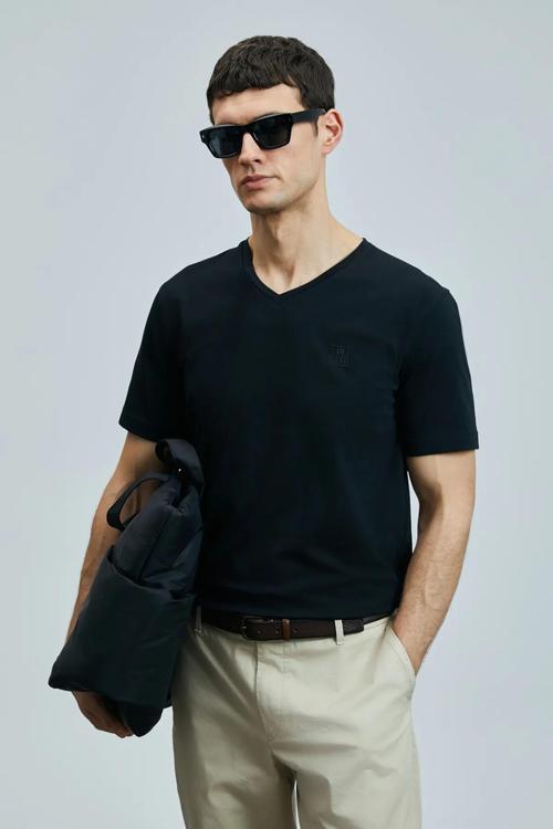 Tuna Modern Grafik T- Shirt Siyah