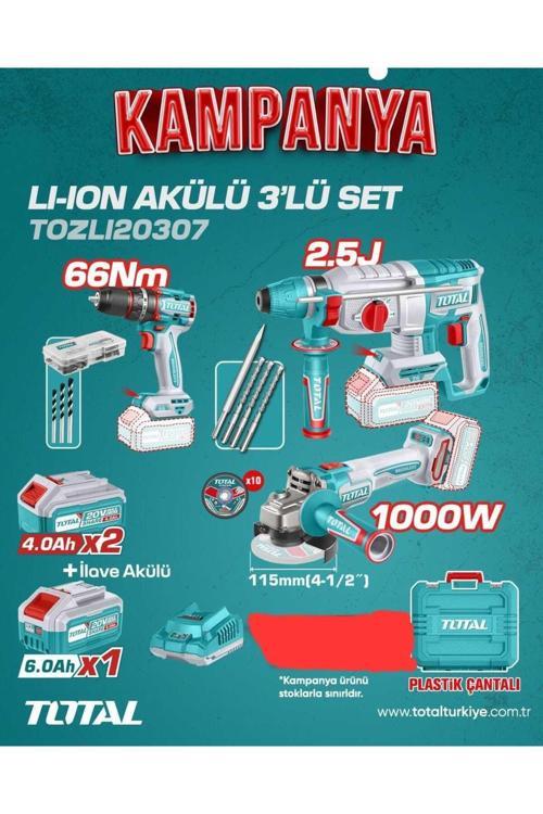 PROFESYONEL 3LÜ PROFESYONEL AKÜLÜ SET + 6 AH AKÜ