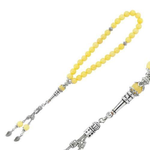 Doğaltaş Metal Püsküllü Yeşim Taşı Tesbih SL2345